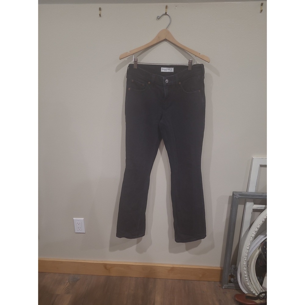 Abercrombie & Fitch The Boot Low Rise Black jeans Women SZ 0/25 vintage style